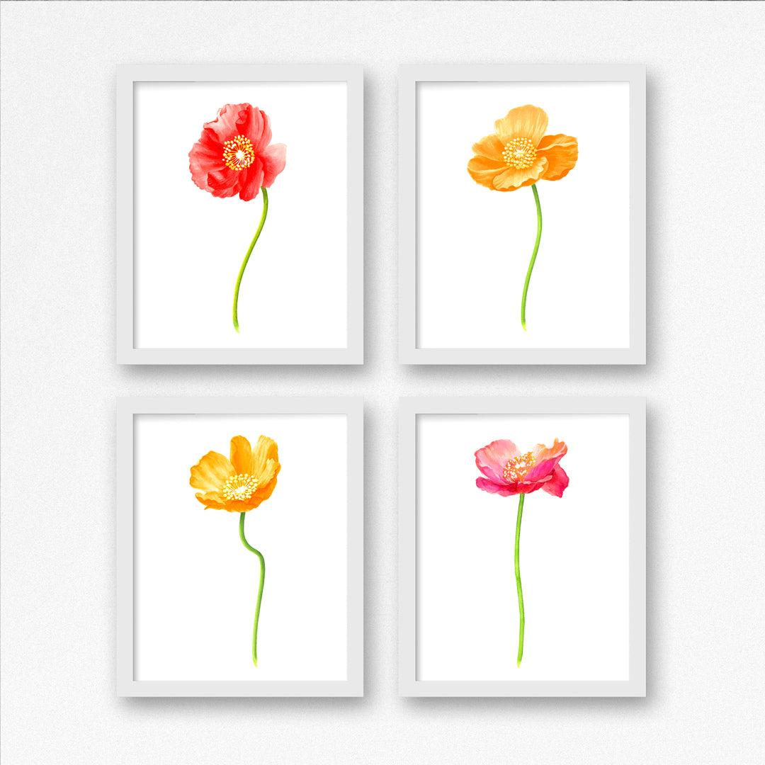 Poppy Gold Large Art Print - Floral Art Wall Decor Collection-Di Lewis