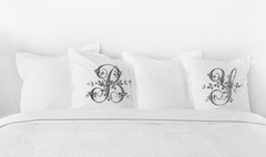 Vintage French Monogram Letter B Pillowcase