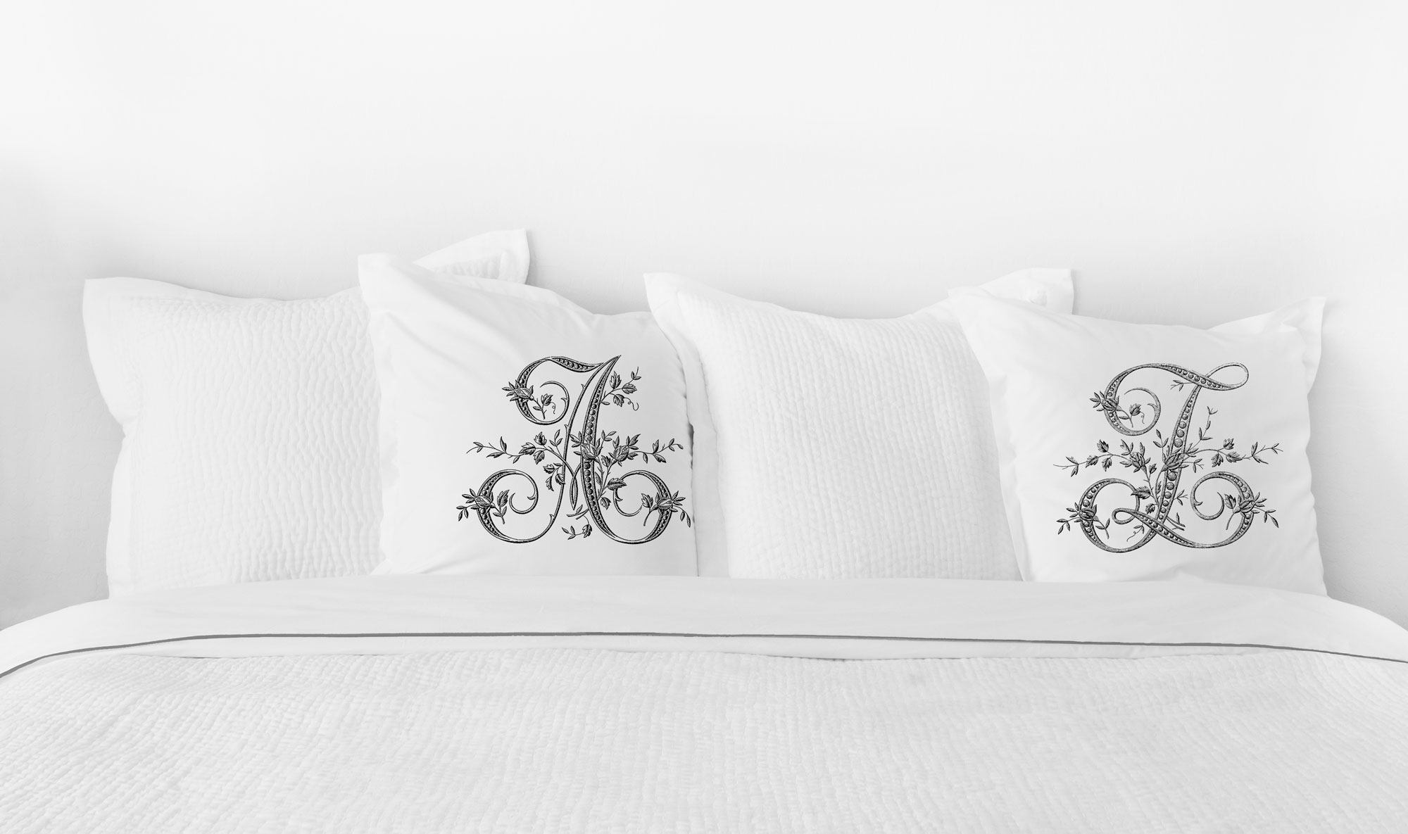 Vintage French Monogram Letter Z Pillowcase