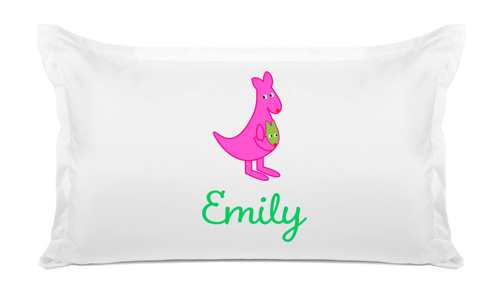 Pink Kangaroo - Personalized Kids Pillowcase Collection