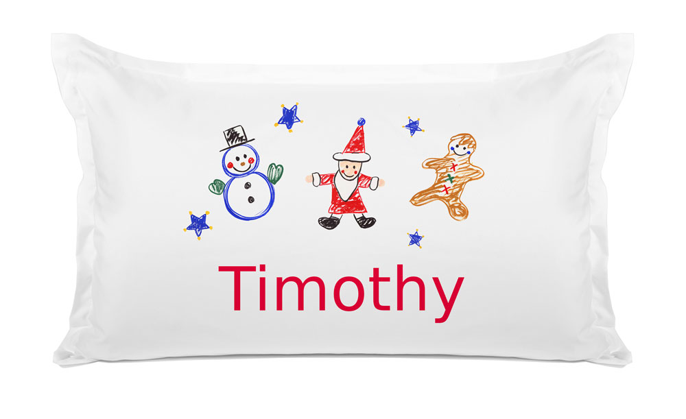 Snowman, Santa, Gingerbread Man - Kids Personalized Pillowcase Collection