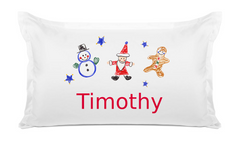 Snowman, Santa, Gingerbread Man - Kids Personalized Pillowcase Collection
