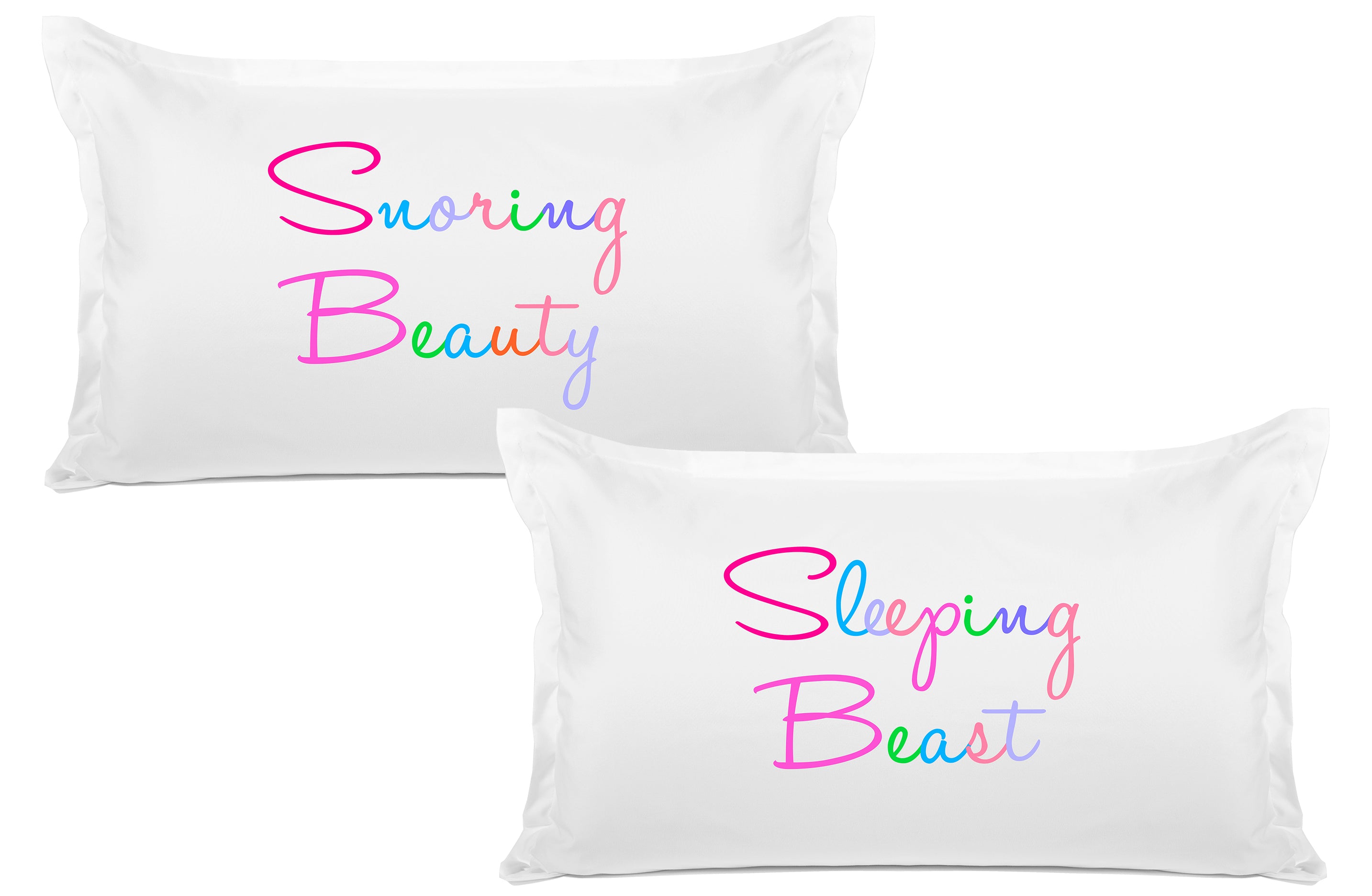 Snoring Beauty, Sleeping Beast - His & Hers Pillowcase Collection-Di Lewis