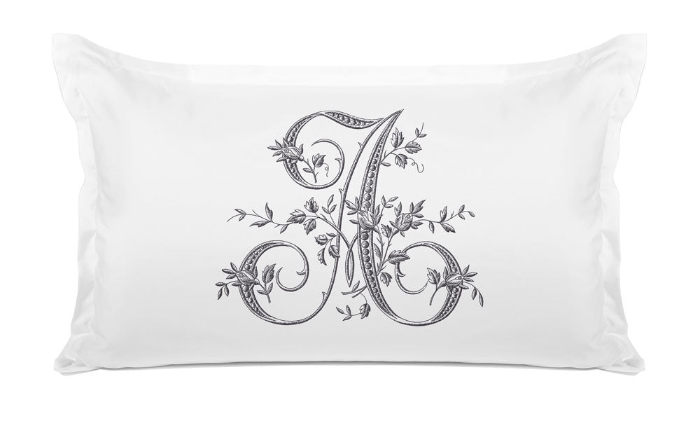 Vintage French Monogram Letter A Pillowcase