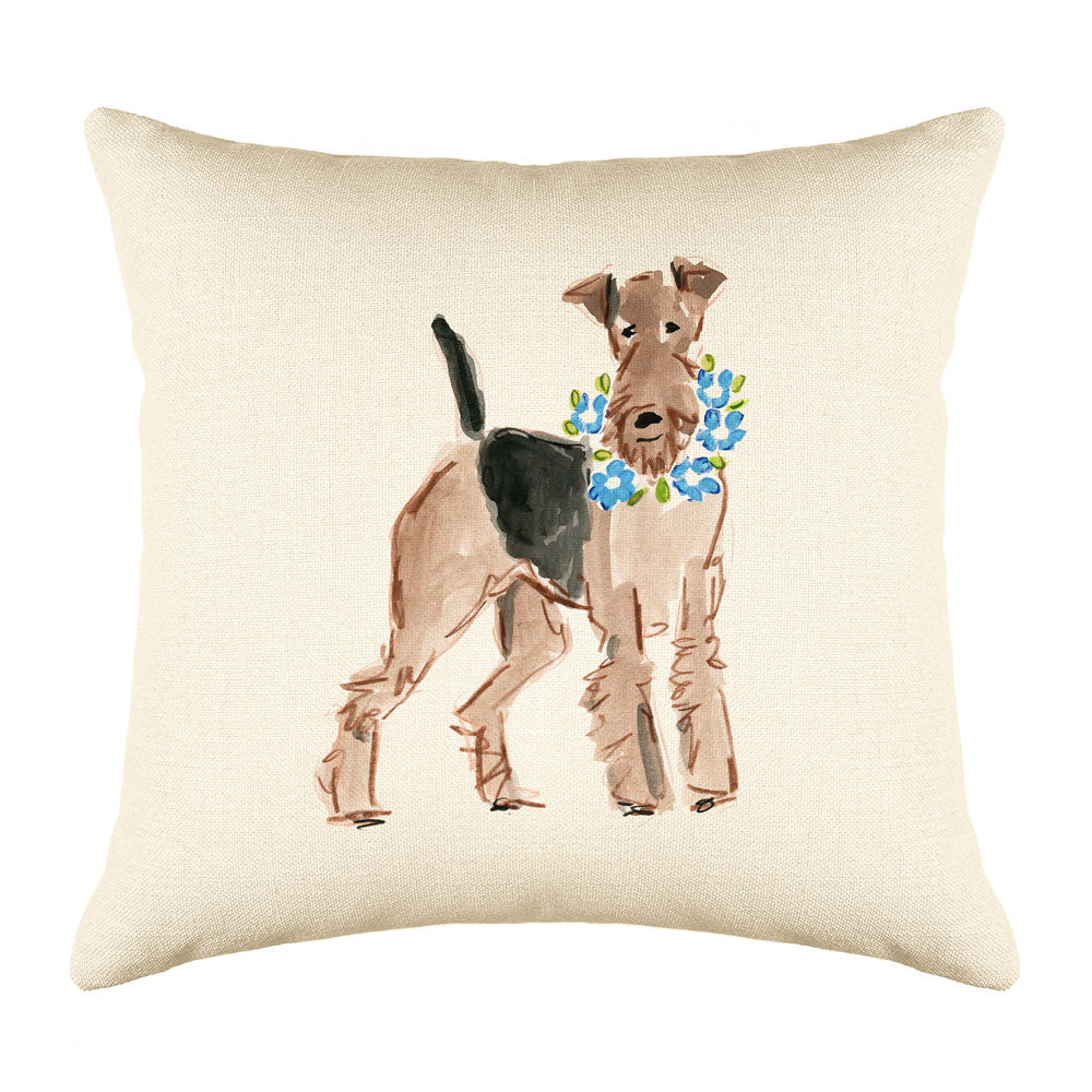 Airedale Terrier Throw Pillow Cover - Dog Illustration Throw Pillow Cover Collection Atlas Airedale Throw Pillow Cover - Dog Illustration Throw Pillow Cover Collection-Di Lewis