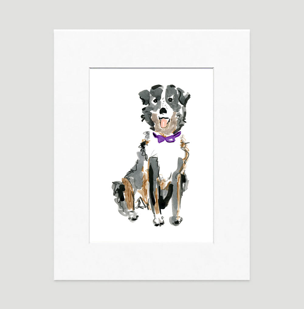 Sheldon Australian Shepard Art Print - Dog Illustrations Wall Art Collection-Di Lewis