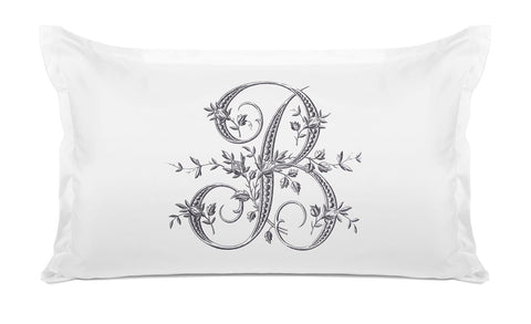 Vintage French Monogram Letter B Pillowcase