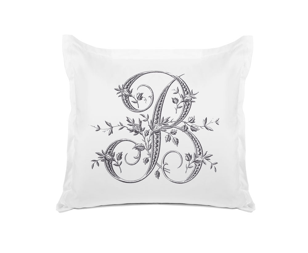 Vintage French Monogram Letter B Pillowcase
