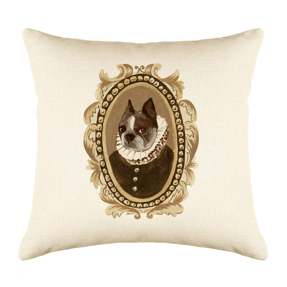 Bulldog Portrait  Throw Pillow Cover - Dog Illustration Throw Pillow Cover Collection Baron Bulldog Throw Pillow Cover - Dog Illustration Throw Pillow Cover Collection-Di Lewis