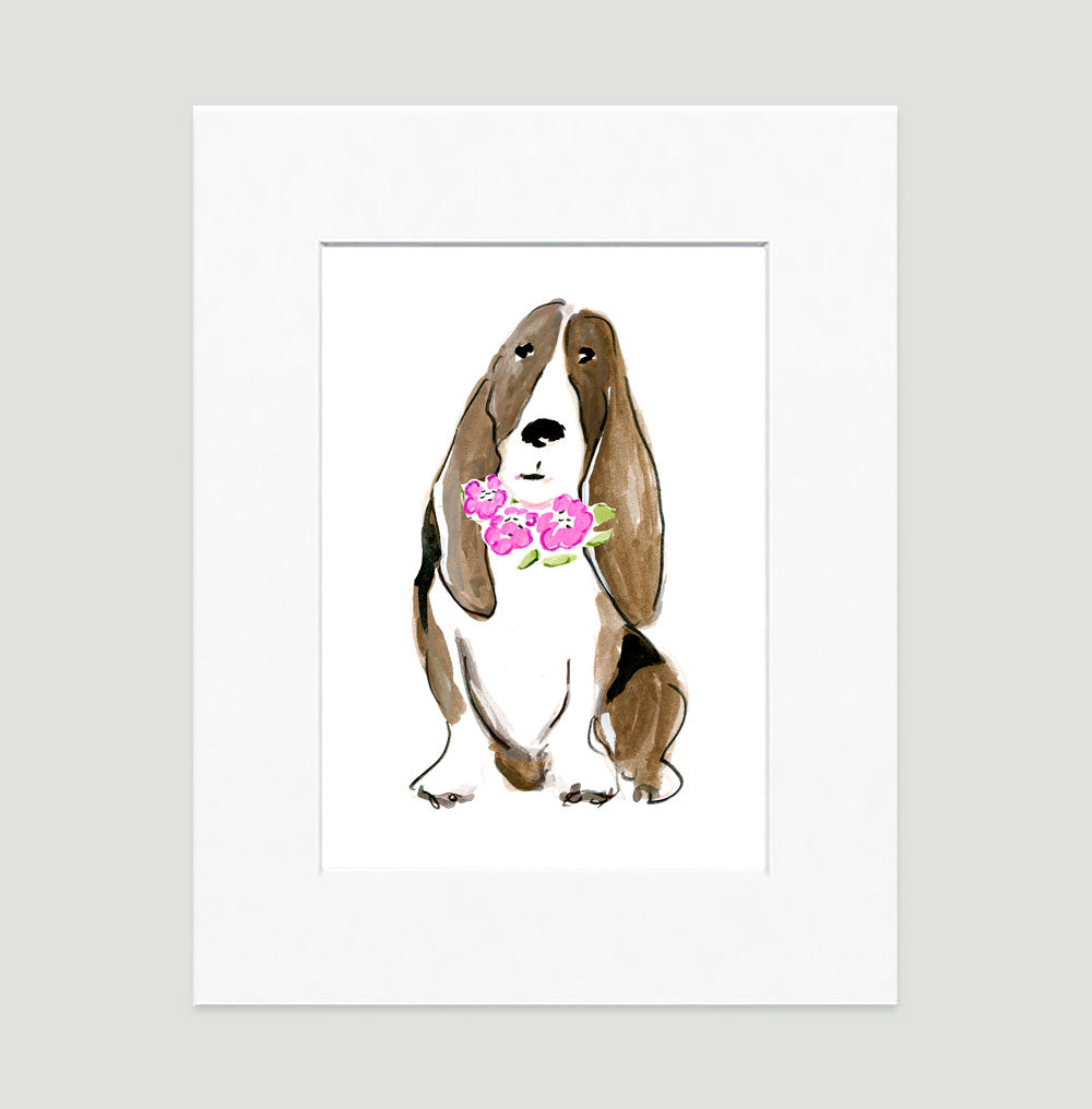 Bella Bassett Art Print - Dog Illustrations Wall Art Collection-Di Lewis