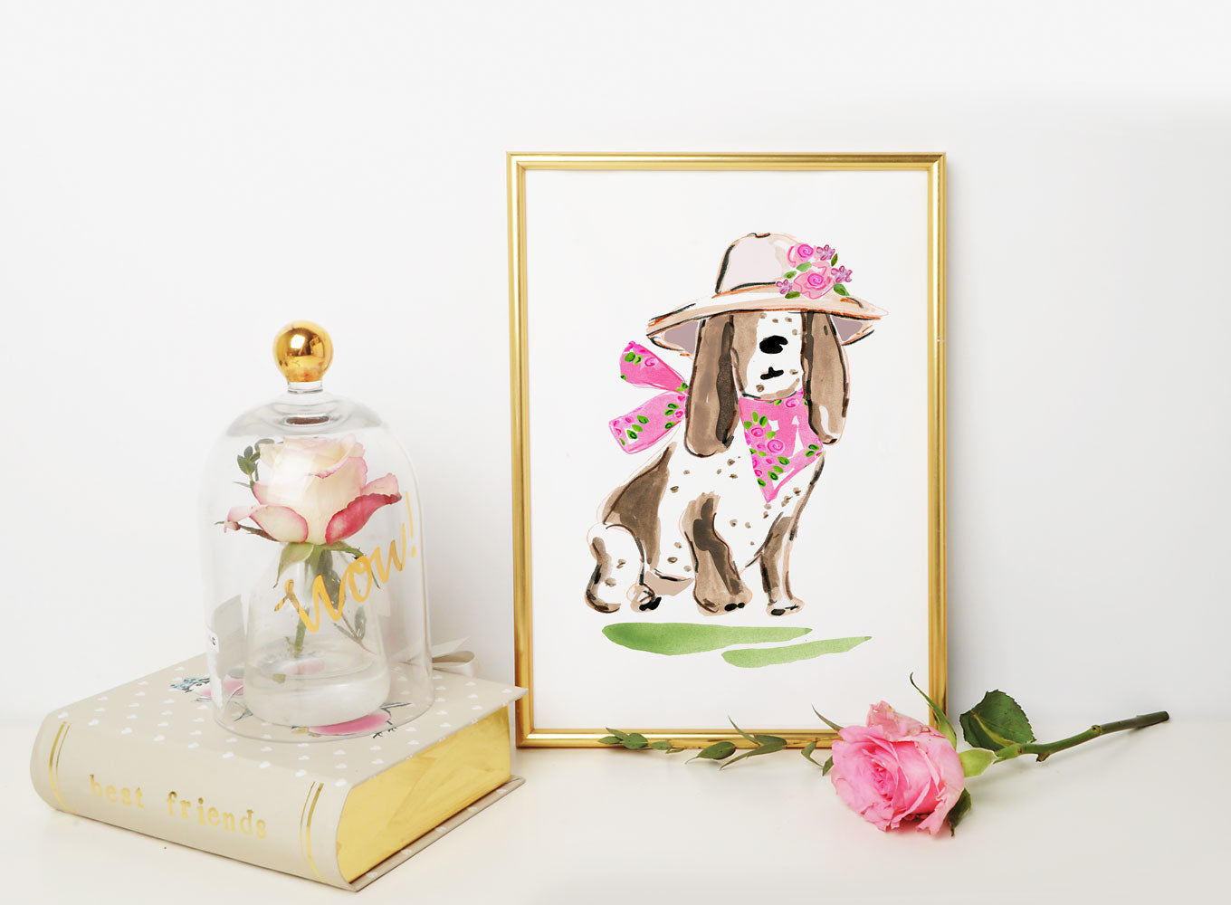 Betsy Bassett Art Print - Dog Illustrations Wall Art Collection-Di Lewis