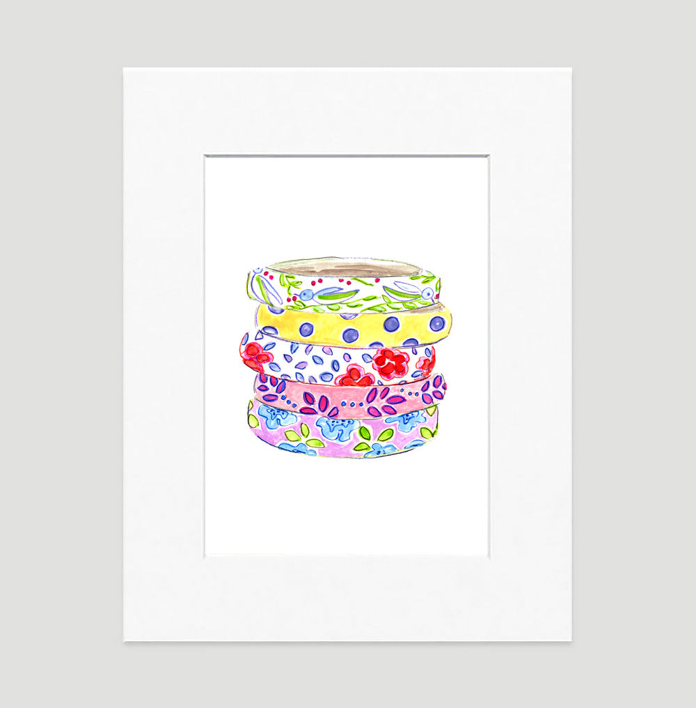 Beach Bangles Art Print - Fashion Illustration Wall Art Collection-Di Lewis