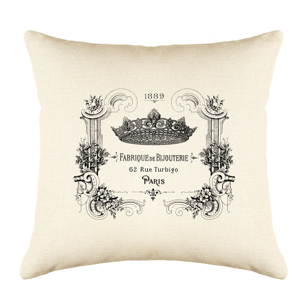 Bijou Crown Throw Pillow Cover - Decorative Designs Throw Pillow Cover Collection-Di Lewis