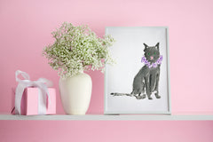 Black Cat Print - Cat Illustrations Wall Art Collection-Di Lewis