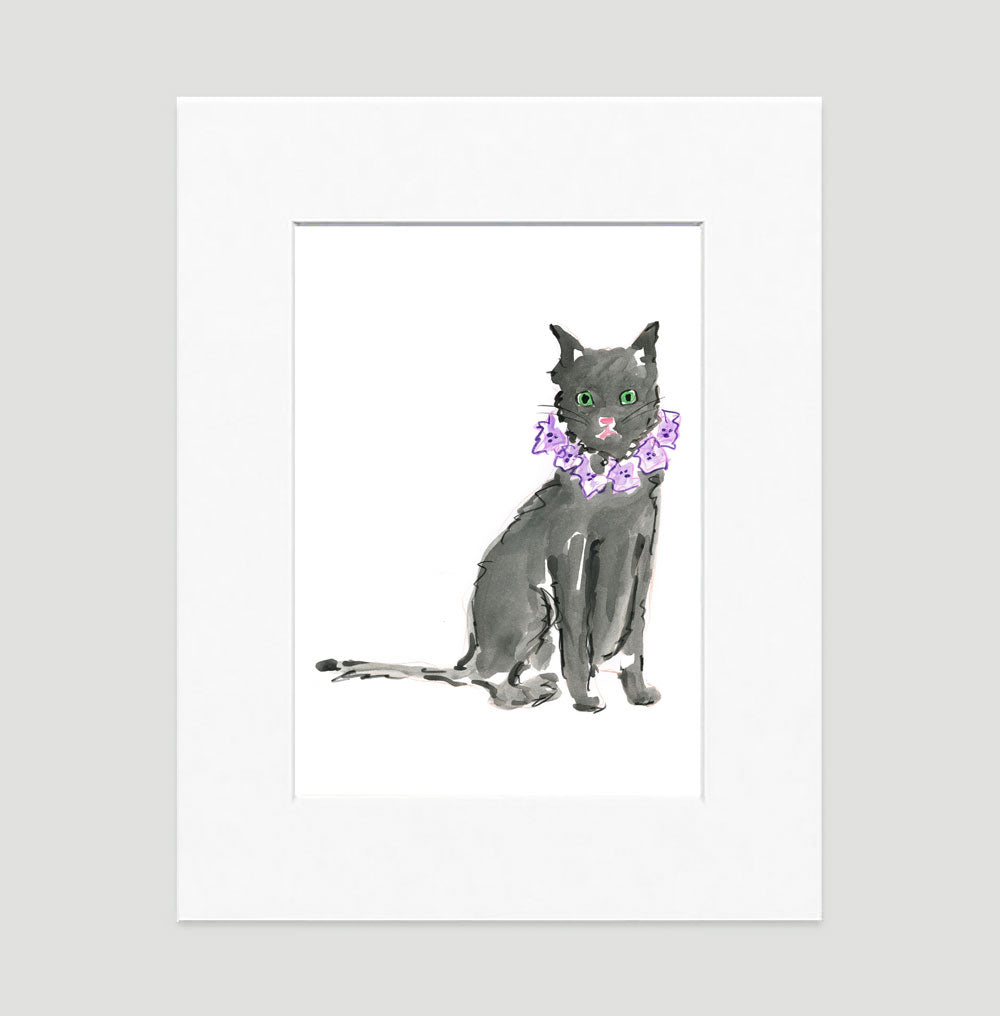 Black Cat Print - Cat Illustrations Wall Art Collection Black Cat Print - Cat Illustrations Wall Art Collection-Di Lewis