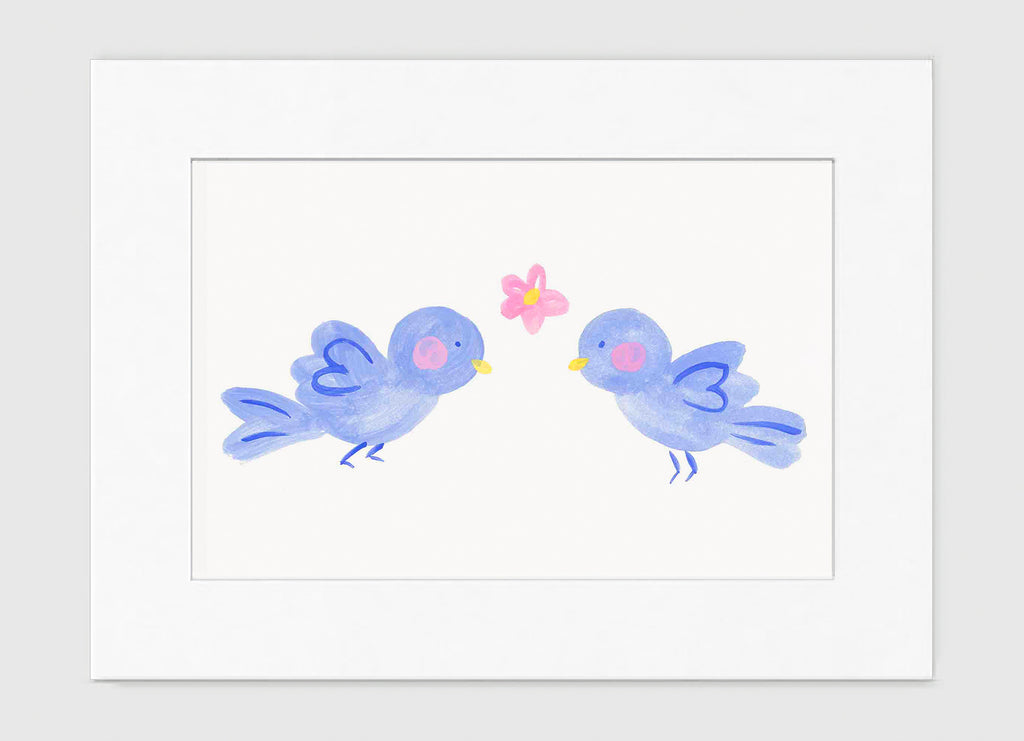 Bluebirds Art Print - Kids Wall Art Collection Bluebirds - Kids Wall Art Collection-Di Lewis