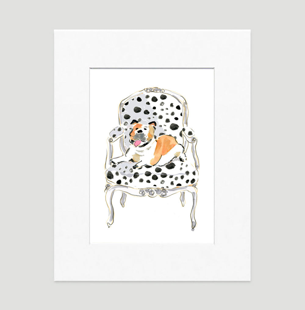 Boris The Bulldog Art Print - Dog Illustrations Wall Art Collection-Di Lewis