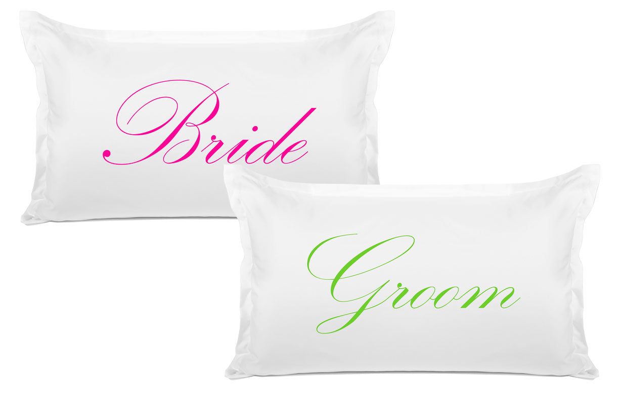 Bride, Groom - His & Hers Pillowcase Collection-Di Lewis