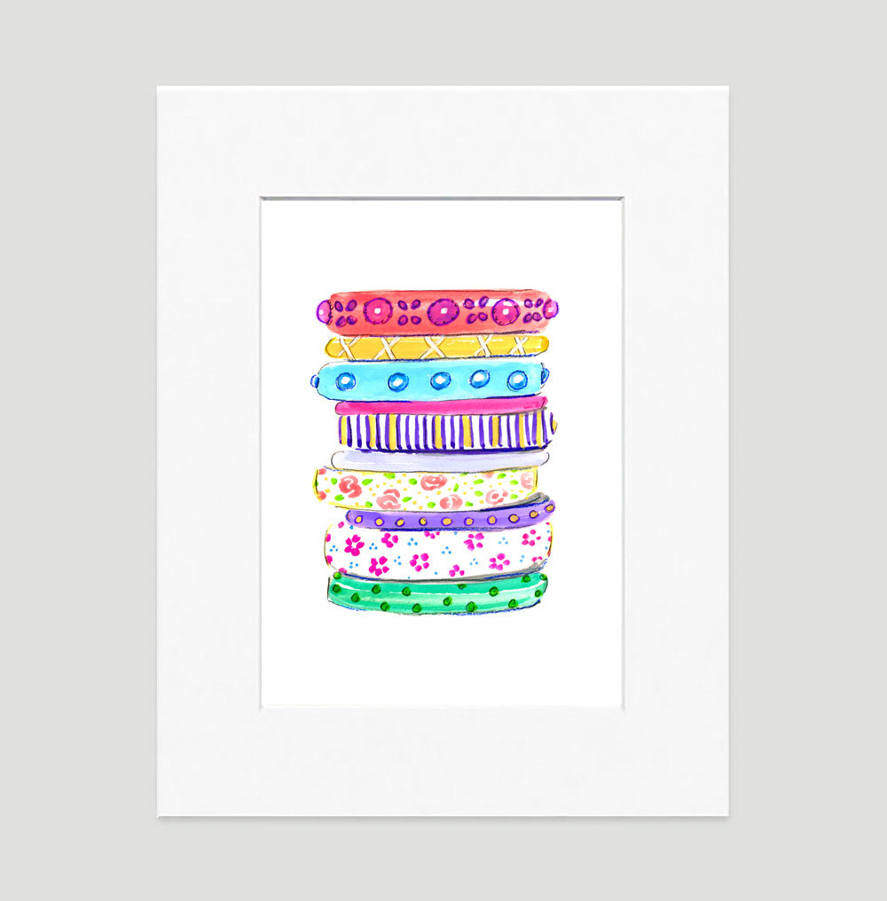 Bright Bangles Art Print - Fashion Illustration Wall Art Collection-Di Lewis