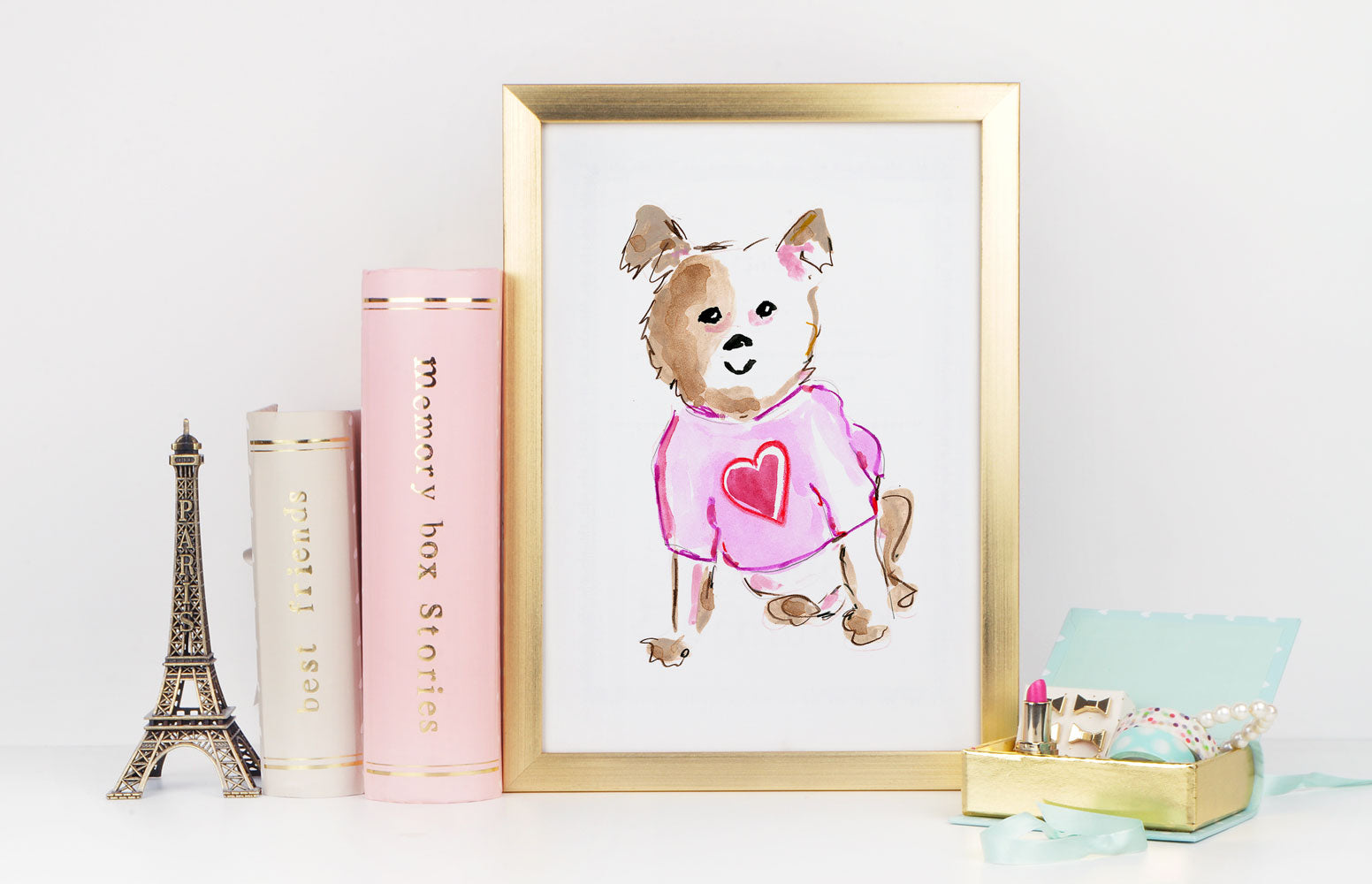 Baxter Bulldog Art Print - Dog Illustrations Wall Art Collection-Di Lewis