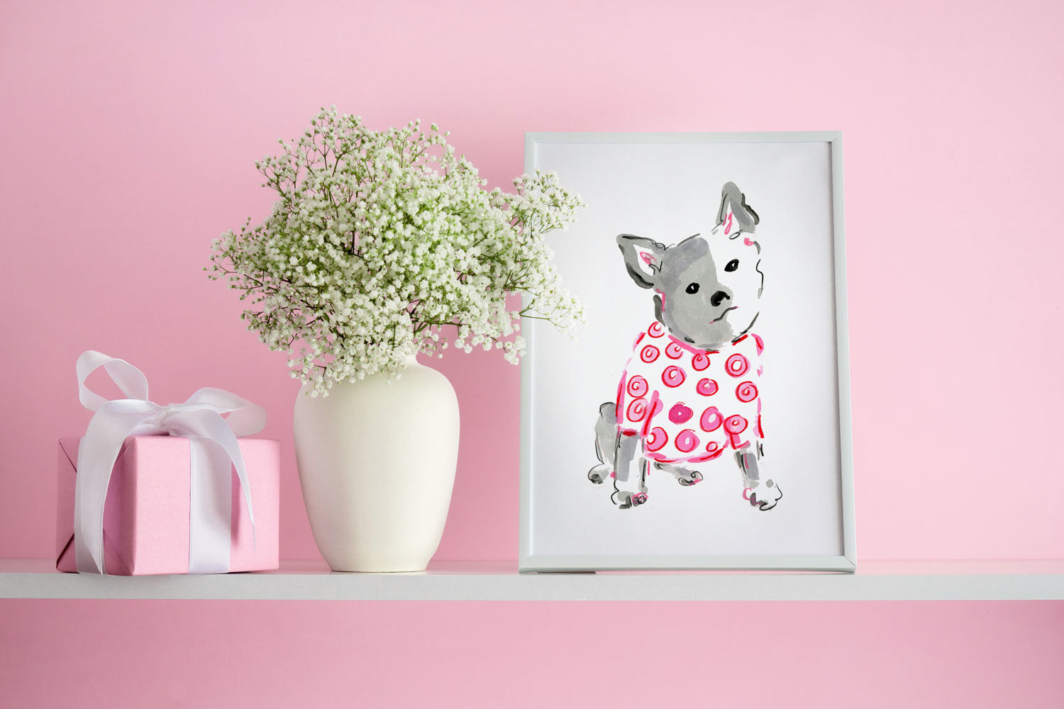 Billy Bulldog Art Print - Dog Illustrations Wall Art Collection-Di Lewis