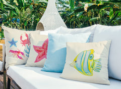 Butterflyfish Throw Pillow Cover - Coastal Designs Throw Pillow Cover Collection-Di Lewis