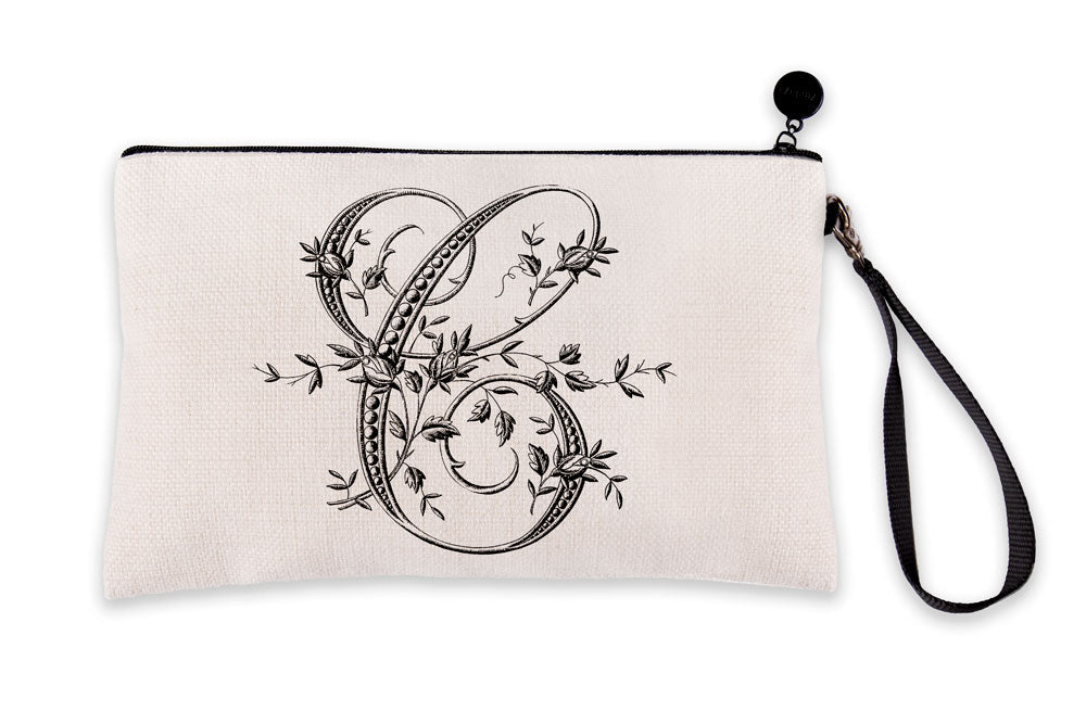 Vintage French Monogram Letter C Makeup Bag