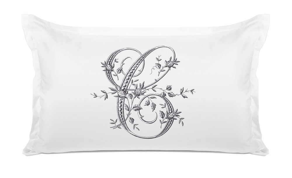 Vintage French Monogram Letter C Pillowcase