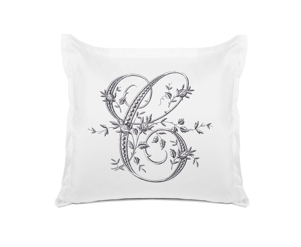 Vintage French Monogram Letter C Pillowcase