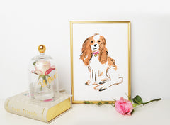 Sparky Spaniel Art Print - Dog Illustrations Wall Art Collection-Di Lewis
