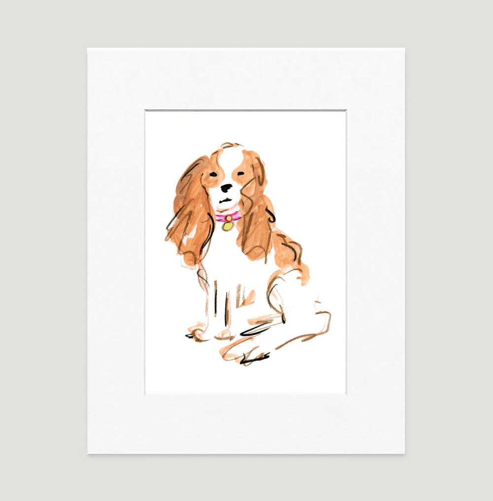 Sparky Spaniel Art Print - Dog Illustrations Wall Art Collection-Di Lewis