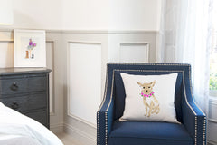 Coco Chihuahua Throw Pillow Cover - Dog Illustration Throw Pillow Cover Collection-Di Lewis