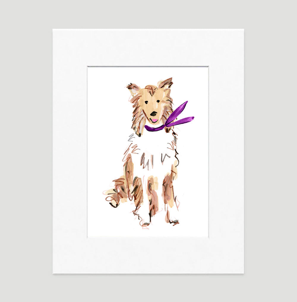 Conrad Collie Art Print - Dog Illustrations Wall Art Collection-Di Lewis