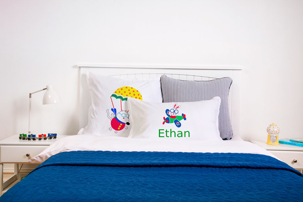 Bunny Airplane - Personalized Kids Pillowcase Collection