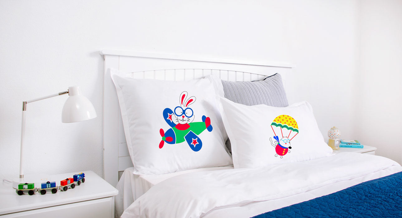 Bunny Airplane - Personalized Kids Pillowcase Collection