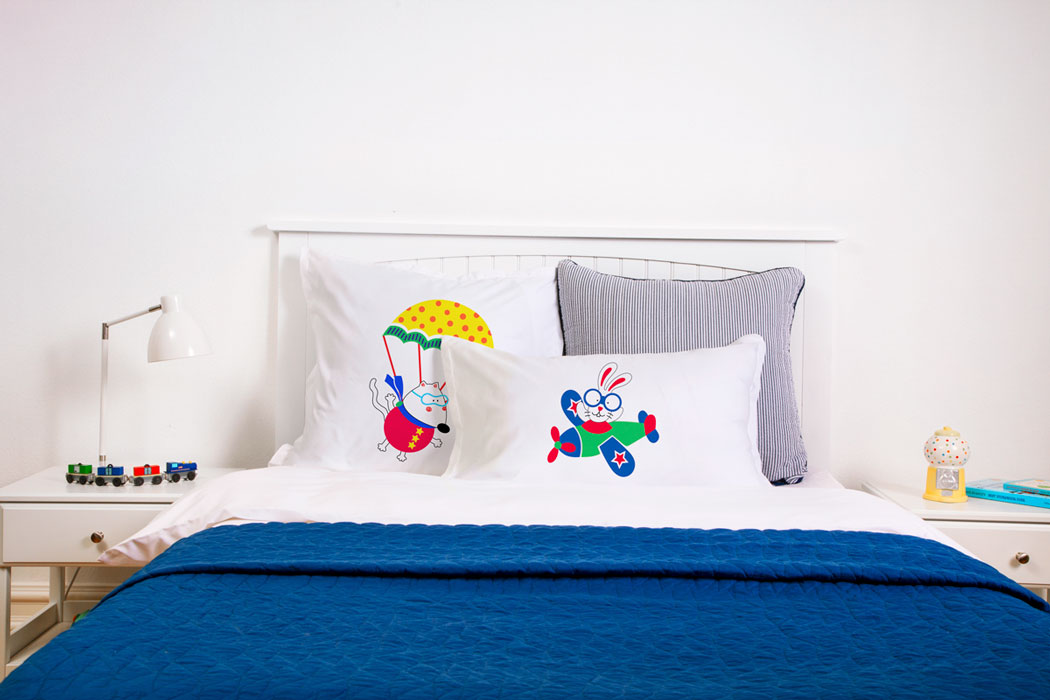 Bunny Airplane - Personalized Kids Pillowcase Collection