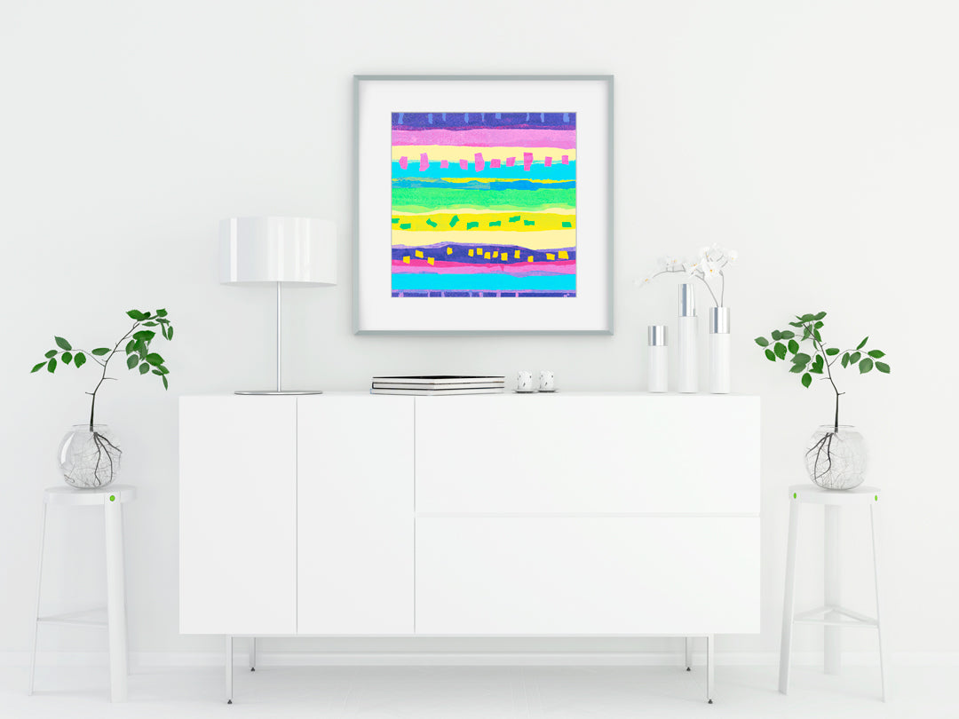 Confetti Multi Art Print - Abstract Art Wall Decor Collection-Di Lewis