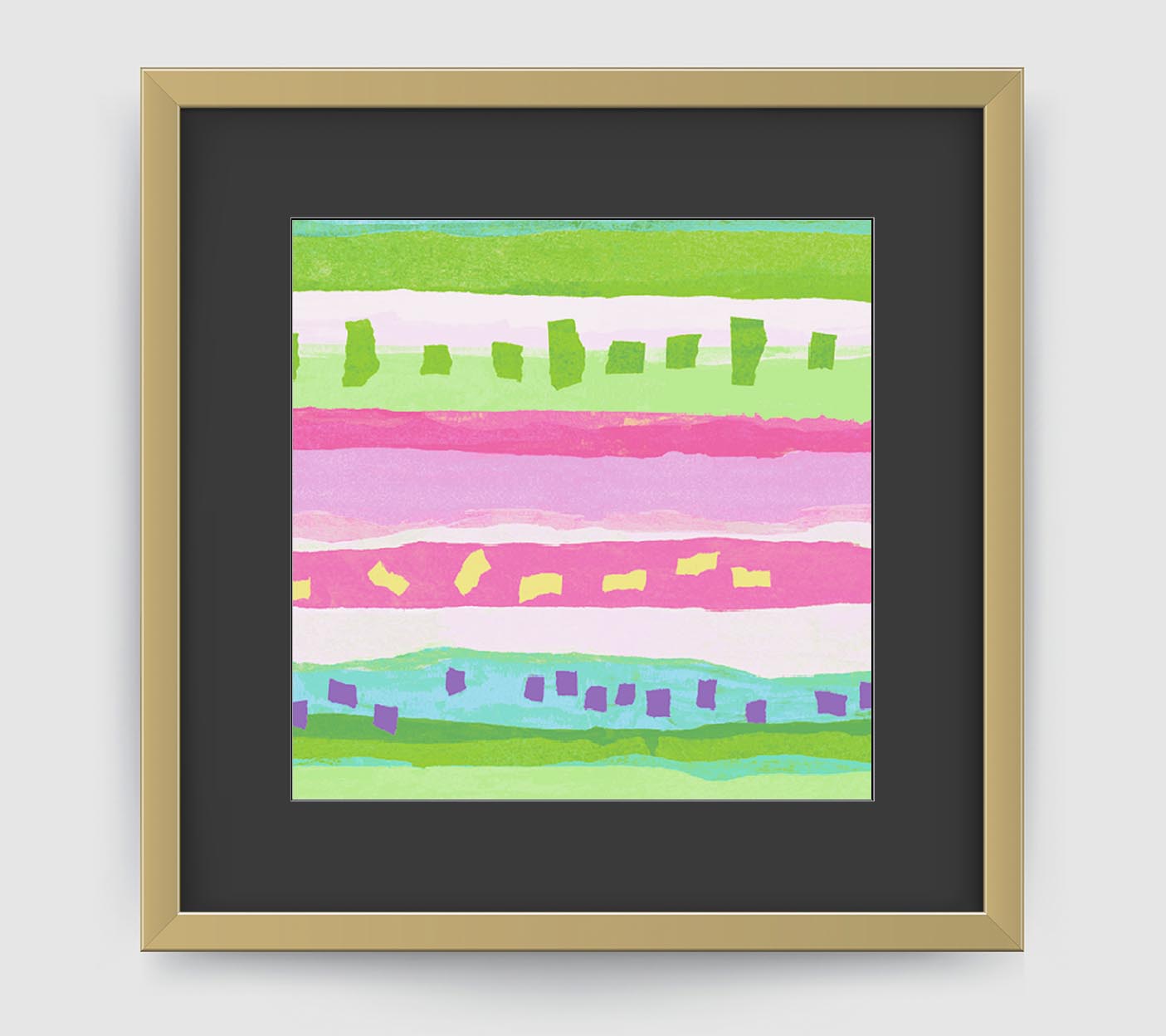 Confetti Pink Green Art Print - Abstract Art Wall Decor Collection-Di Lewis