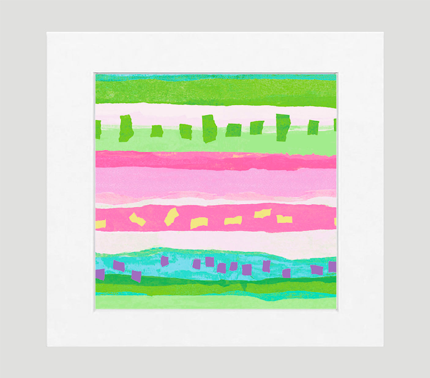 Confetti Pink Green Art Print - Abstract Art Wall Decor Collection-Di Lewis