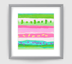 Confetti Pink Green Art Print - Abstract Art Wall Decor Collection-Di Lewis