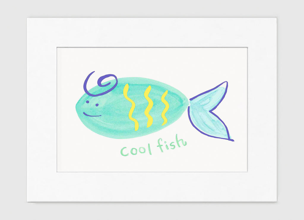 Cool Fish Art Print - Kids Wall Art Collection Cool Fish Art Print - Kids Wall Art Collection-Di Lewis