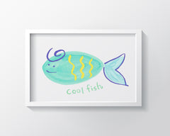 Cool Fish Art Print - Kids Wall Art Collection-Di Lewis