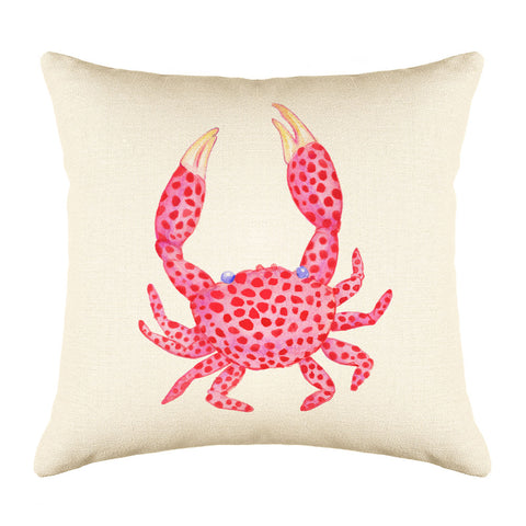 Coral Crab Throw Pillow Cover - Coastal Designs Throw Pillow Cover Collection-Di Lewis