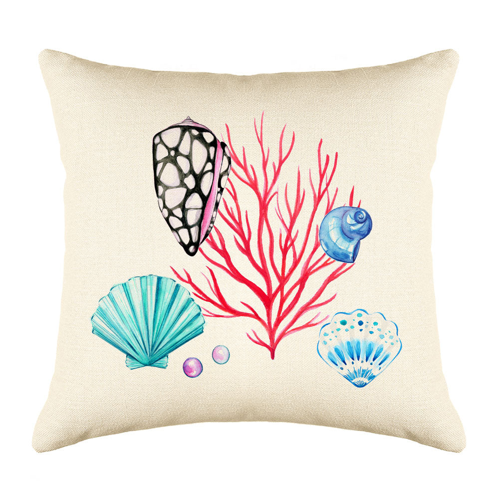 Coral Reef Throw Pillow Cover - Coastal Designs Throw Pillow Cover Collection Coral Reef Throw Pillow Cover - Coastal Designs Throw Pillow Cover Collection-Di Lewis