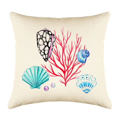 Coral Reef Throw Pillow Cover - Coastal Designs Throw Pillow Cover Collection-Di Lewis