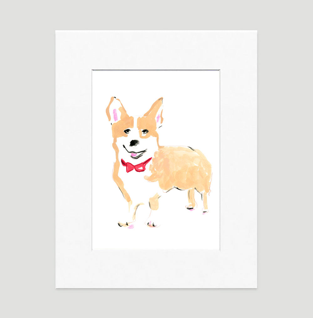 Conor Corgie Art Print - Dog Illustrations Wall Art Collection-Di Lewis