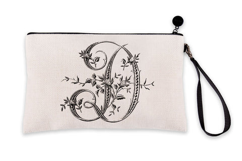 Vintage French Monogram Letter D Makeup Bag