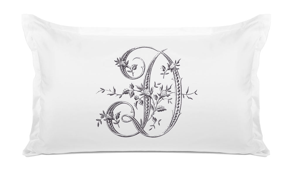 Vintage French Monogram Letter D Pillowcase