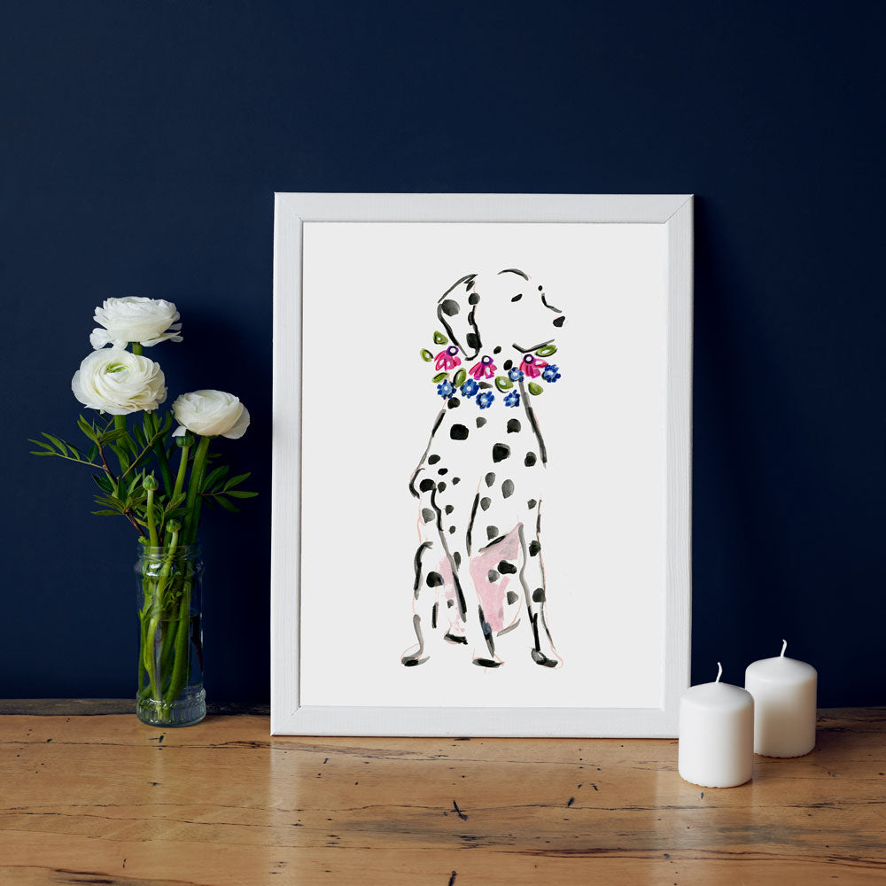 Dixie Dalmatian Art Print - Dog Illustrations Wall Art Collection-Di Lewis