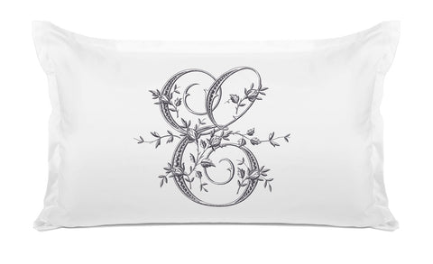 Vintage French Monogram Letter E Pillowcase